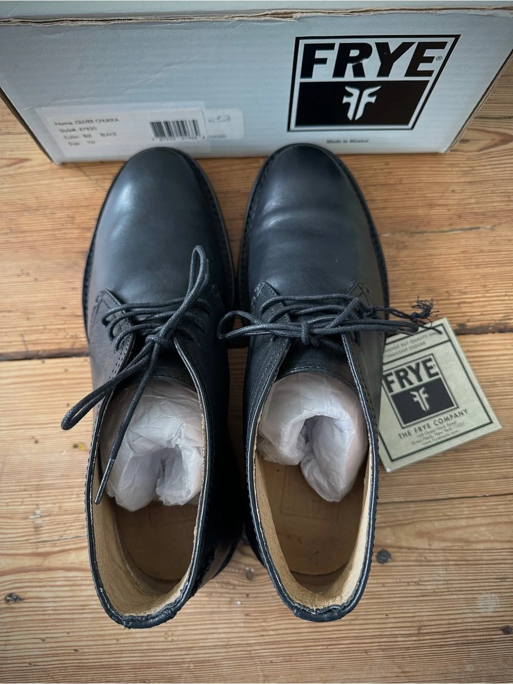 Frye Black Leather Chukka Boots